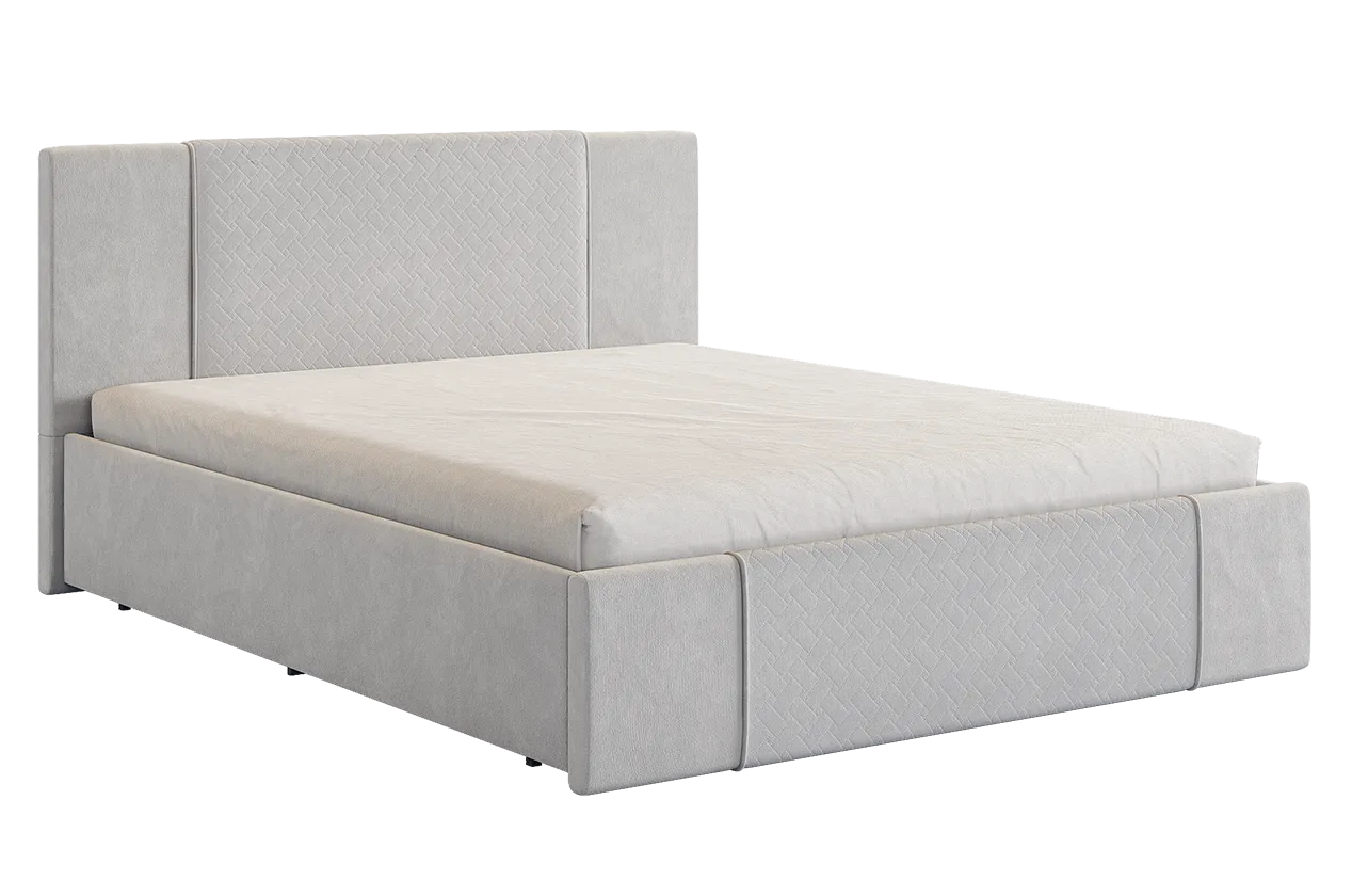 Кровать с основанием Хлоя 160х200 см галька (велюр) в Покачах - pokachi.mebel-tymen.ru | фото