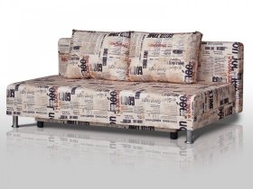 Диван Комфорт Лайт без подлокотников 2 подушки принт Газета в Покачах - pokachi.mebel-tymen.ru | фото