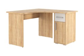 Стол компьютерный 1200 угловой Лайт-1 дуб сонома/белый в Покачах - pokachi.mebel-tymen.ru | фото