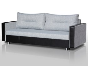 Диван Комфорт с прямыми подлокотниками грей/кожзам в Покачах - pokachi.mebel-tymen.ru | фото