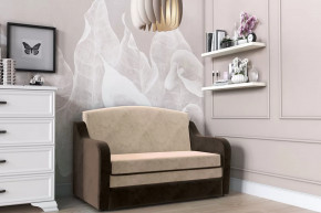 Диван "Луна" (серо-бежевый, к/з шоколад) в Покачах - pokachi.mebel-tymen.ru | фото