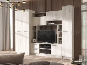 Гостиная Флора без зеркала Дуб Крафт Белый в Покачах - pokachi.mebel-tymen.ru | фото