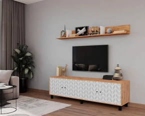 Гостиная Hygge, набор №З-2, дуб вотан/белый с фп зигзаги в Покачах - pokachi.mebel-tymen.ru | фото