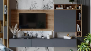 Гостиная «Порто» №6 Яблоня Беллуно, Графит софт в Покачах - pokachi.mebel-tymen.ru | фото