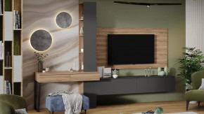 Гостиная «Порто» №8 Яблоня Беллуно, Графит софт в Покачах - pokachi.mebel-tymen.ru | фото