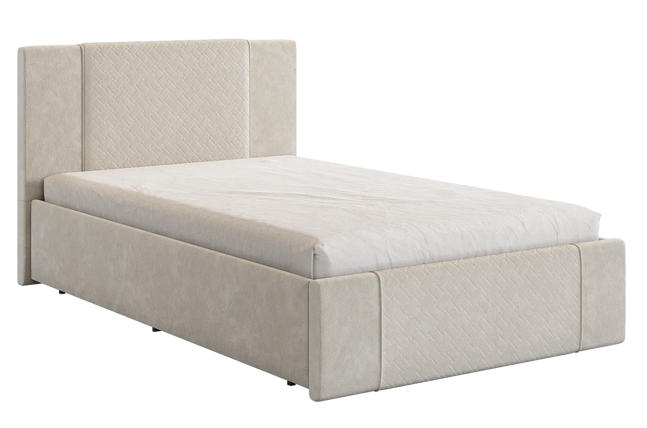 Кровать с основанием Хлоя 120х200 см крем (велюр) в Покачах - pokachi.mebel-tymen.ru | фото