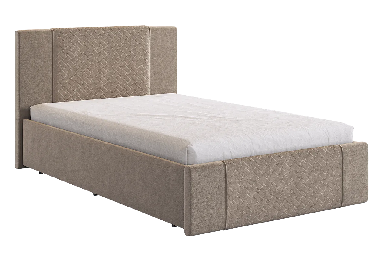 Кровать с основанием Хлоя 120х200 см латте (велюр) в Покачах - pokachi.mebel-tymen.ru | фото
