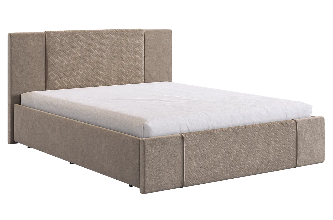 Кровать с основанием Хлоя 160х200 см латте (велюр) в Покачах - pokachi.mebel-tymen.ru | фото