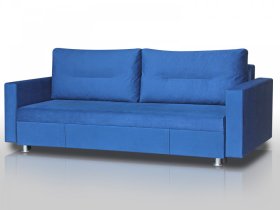 Диван Комфорт с прямыми подлокотниками синий в Покачах - pokachi.mebel-tymen.ru | фото