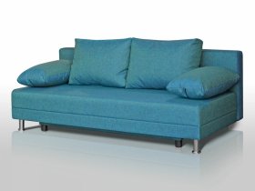 Диван Комфорт без подлокотников 4 подушки азур в Покачах - pokachi.mebel-tymen.ru | фото