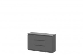 Комод 3 ящика двухстворчатый графит серый Денвер в Покачах - pokachi.mebel-tymen.ru | фото