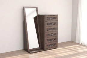 Комод Кэт-4 6 ящиков с зеркалом Венге Диал в Покачах - pokachi.mebel-tymen.ru | фото