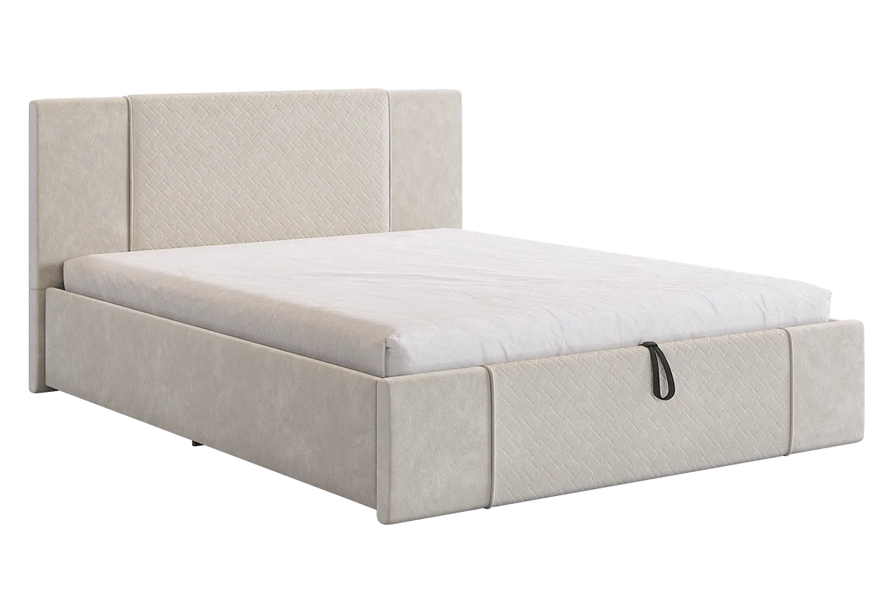 Кровать с подъемным механизмом Хлоя 160х200 см крем (велюр) в Покачах - pokachi.mebel-tymen.ru | фото