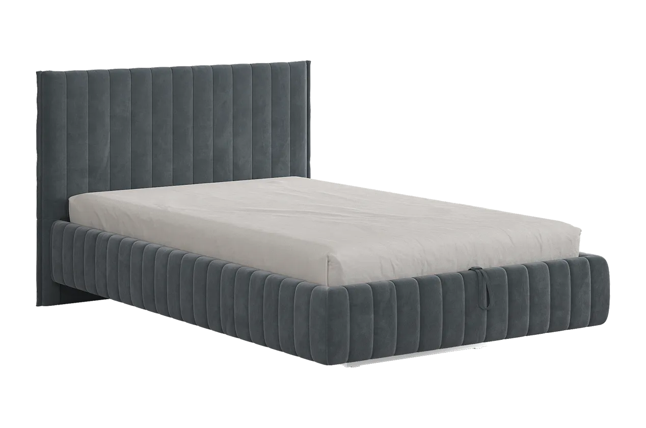 Кровать с подъемным механизмом Твикс 120х200 см графит (велюр) в Покачах - pokachi.mebel-tymen.ru | фото