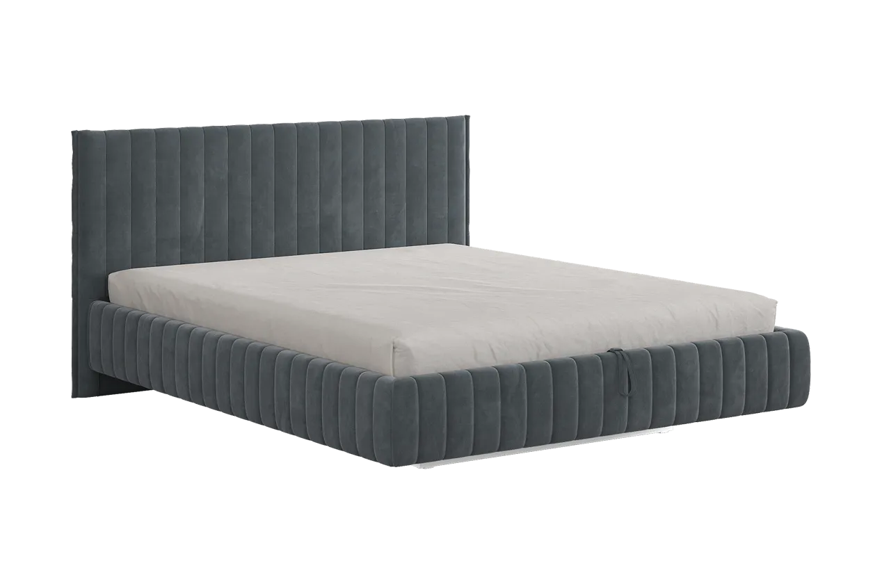Кровать с подъемным механизмом Твикс 160х200 см графит (велюр) в Покачах - pokachi.mebel-tymen.ru | фото