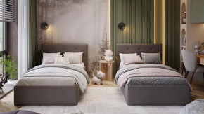 Кровать «Тейлор»  Велюр Neo Серый в Покачах - pokachi.mebel-tymen.ru | фото