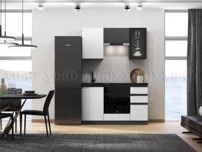 Кухня Техно-6 1,5м (Графит/Белый снег софт/Графит софт) в Покачах - pokachi.mebel-tymen.ru | фото