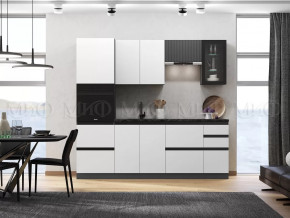 Кухня Техно-6 2,4м (Графит/Белый снег софт/Графит софт) в Покачах - pokachi.mebel-tymen.ru | фото