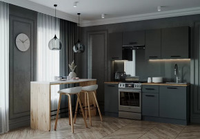 Кухонный гарнитур Антрацит-2000 столешница 38 мм в Покачах - pokachi.mebel-tymen.ru | фото