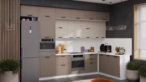 Кухонный гарнитур «Лорас» №4 Белый, Холст брюле, Холст латте в Покачах - pokachi.mebel-tymen.ru | фото