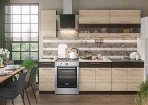 Кухонный гарнитур Маша 2,0 м венге/дуб сонома в Покачах - pokachi.mebel-tymen.ru | фото