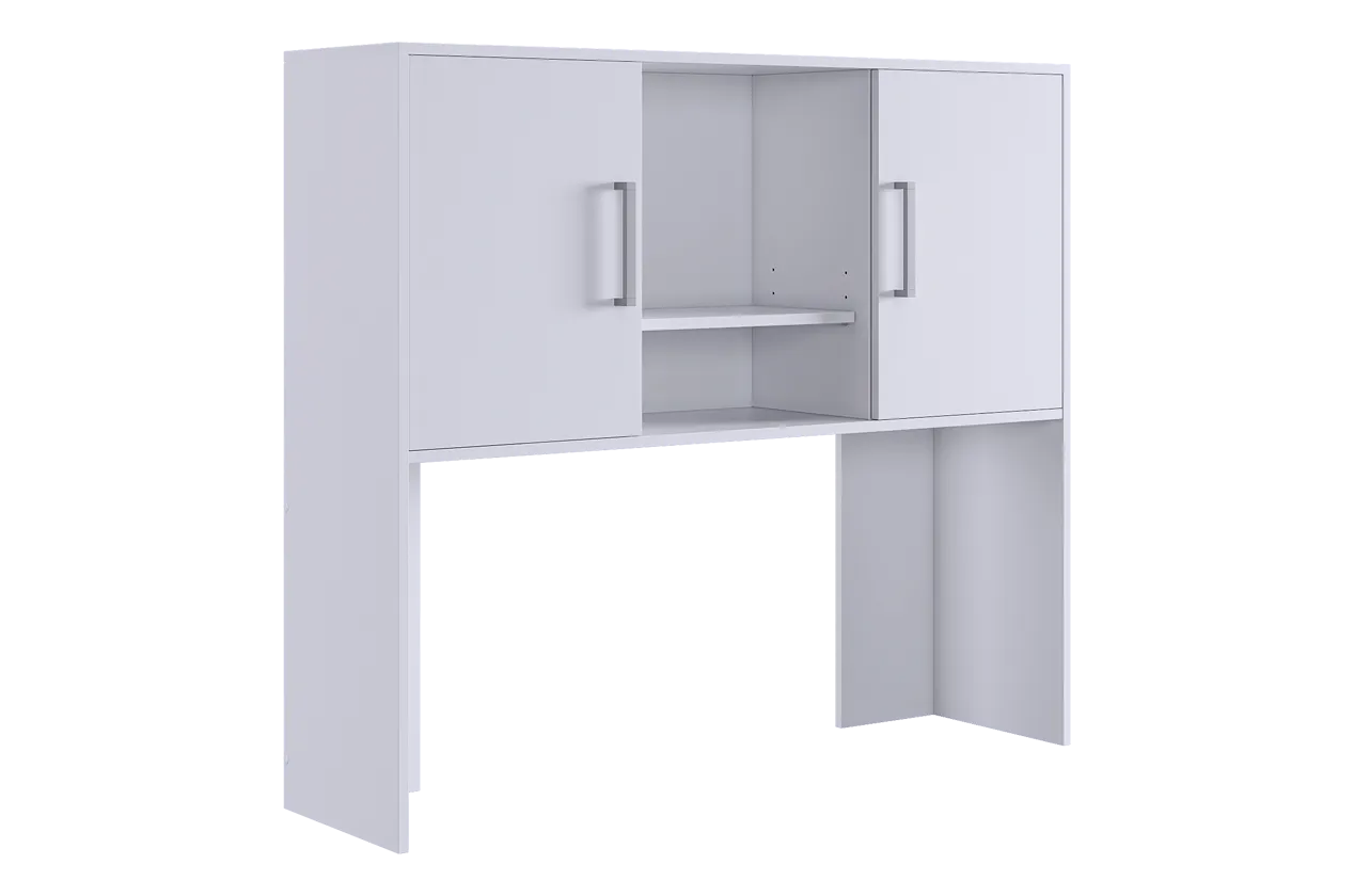 Надстройка стола компьютерного 1200 Лайт-2 белый/белый в Покачах - pokachi.mebel-tymen.ru | фото