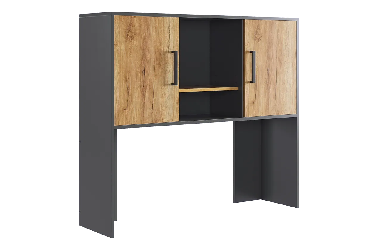 Надстройка стола компьютерного 1200 Лайт-2 графит/дуб крафт золотой в Покачах - pokachi.mebel-tymen.ru | фото