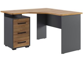 Стол компьютерный 1200 угловой Лайт-2 графит/дуб крафт золотой в Покачах - pokachi.mebel-tymen.ru | фото