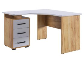 Стол компьютерный 1200 угловой Лайт-2 дуб крафт золотой/белый в Покачах - pokachi.mebel-tymen.ru | фото
