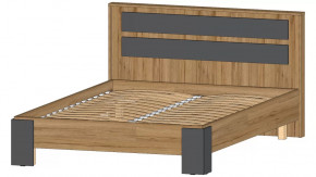 Ленора Кровать 1400 Дуб вотан/Графит в Покачах - pokachi.mebel-tymen.ru | фото