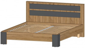 Ленора Кровать 1600 Дуб вотан/Графит в Покачах - pokachi.mebel-tymen.ru | фото