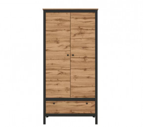 LOFT шкаф SZF2D1S (Дуб вотан/Черный) в Покачах - pokachi.mebel-tymen.ru | фото