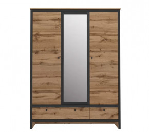 LOFT шкаф SZF3D2S (Дуб вотан/ Черный) в Покачах - pokachi.mebel-tymen.ru | фото