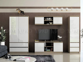 Модульная гостиная Челси Белый глянец холодный, сонома в Покачах - pokachi.mebel-tymen.ru | фото