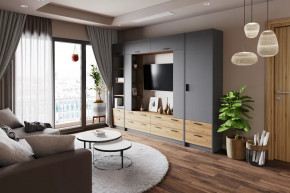 Модульная гостиная Оттавия Антрацит в Покачах - pokachi.mebel-tymen.ru | фото