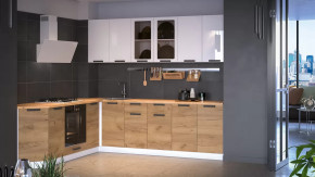 Модульная кухня «Детройт» Белый/Белый глянец/Дуб крафт золотой в Покачах - pokachi.mebel-tymen.ru | фото