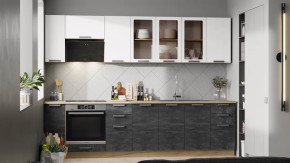 Модульная кухня «Детройт» Дуб крафт золотой/Белый глянец/Угольный камень в Покачах - pokachi.mebel-tymen.ru | фото