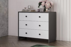 Модульная система "Дольче" Комод 3 ящика Графит / белый в Покачах - pokachi.mebel-tymen.ru | фото
