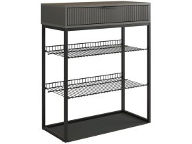 Обувница Вельвет графит/графит матовый/черный муар в Покачах - pokachi.mebel-tymen.ru | фото