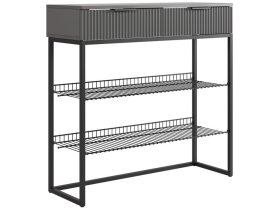 Обувница Классная 1 графит/графит матовый/черный муар в Покачах - pokachi.mebel-tymen.ru | фото