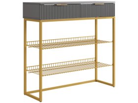 Обувница Классная 1 графит/графит матовый/золото в Покачах - pokachi.mebel-tymen.ru | фото