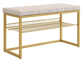 Обувница Классная 2 золото/крем (велюр) в Покачах - pokachi.mebel-tymen.ru | фото