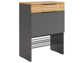 Обувница Баско графит/дуб крафт золотой в Покачах - pokachi.mebel-tymen.ru | фото