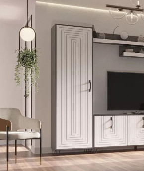 Пенал Квадро М-2 серый графит/софт вайт в Покачах - pokachi.mebel-tymen.ru | фото