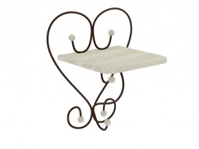 Полка настенная Милсон белая-металл коричневый в Покачах - pokachi.mebel-tymen.ru | фото