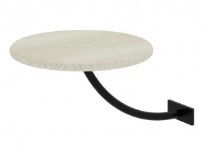 Полка прикроватная круглая Милсон белая-металл черный в Покачах - pokachi.mebel-tymen.ru | фото