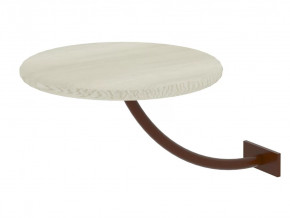 Полка прикроватная круглая Милсон белая-металл коричневый в Покачах - pokachi.mebel-tymen.ru | фото