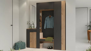 Прихожая «Асти» Дуб крафт золотой/Антрацит в Покачах - pokachi.mebel-tymen.ru | фото