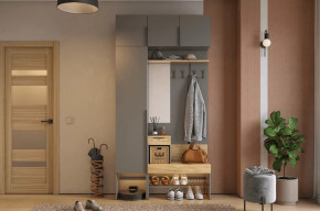 Прихожая Баско К4 графит/дуб крафт золотой в Покачах - pokachi.mebel-tymen.ru | фото