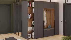 Прихожая «Порто» № 5 Яблоня Беллуно, Графит софт в Покачах - pokachi.mebel-tymen.ru | фото